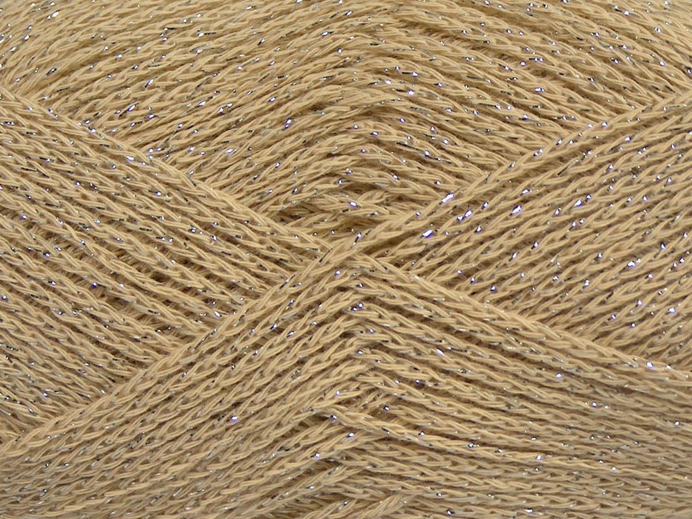 8x50gr. ELEGANT METALLIC COTTON Bej Metalik Simli, Pamuk Metalik Simli, Yazlık İplikler, Pamuk, Zincir