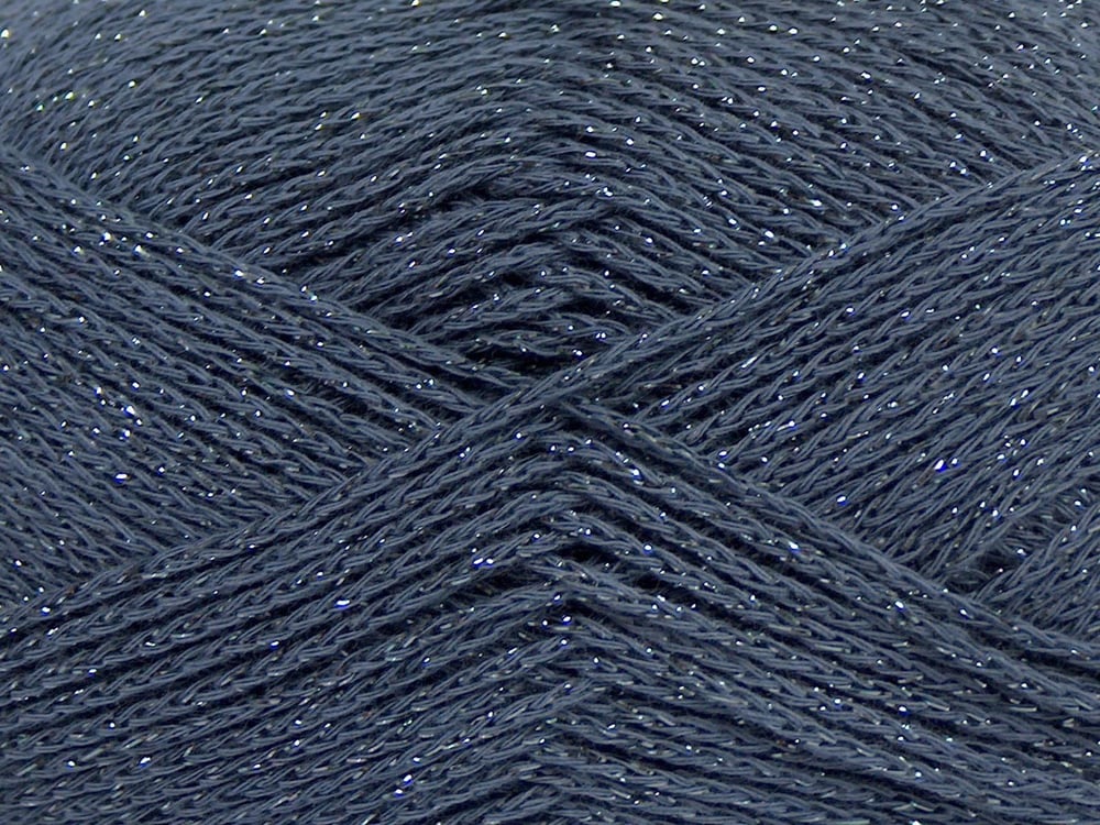 8x50gr. ELEGANT METALLIC COTTON Koyu Gri Metalik Simli, Pamuk Metalik Simli, Yazlık İplikler, Pamuk, Zincir
