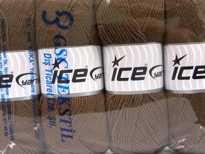 4x100gr. ELITE WOOL Koyu Kahverengi Yün, Akrilik Kışlık, Yün, Worsted