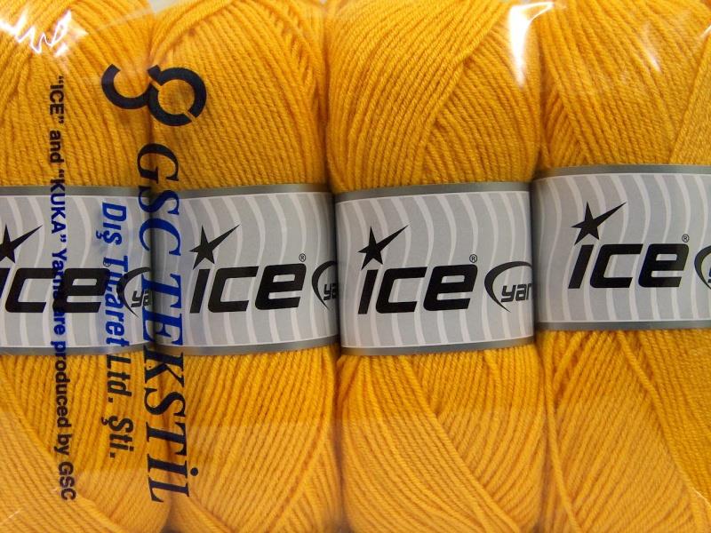 4x100gr. ELITE WOOL Sarı Yün, Akrilik Kışlık, Yün, Worsted