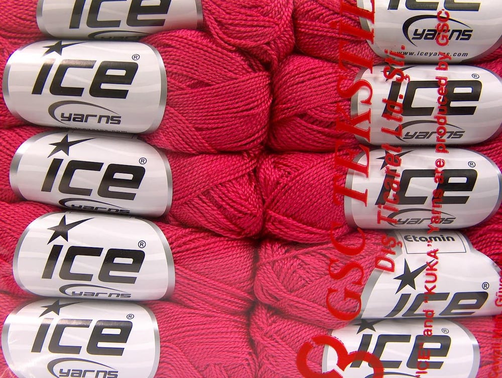 10x30gr. ETAMIN Şeker pembe Akrilik Kışlık, Çok İnce, Düz iplikler, 100% Akrilik