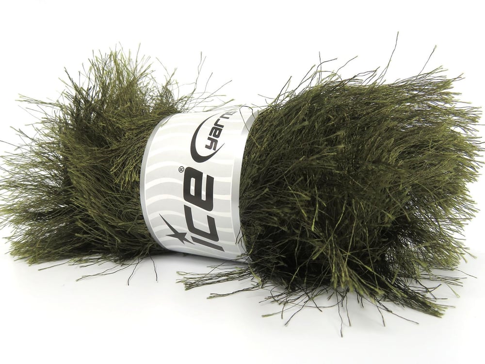 2x200gr. EYELASH BULKY Haki  Yumoş, Sakallı, Kışlık, Kalın