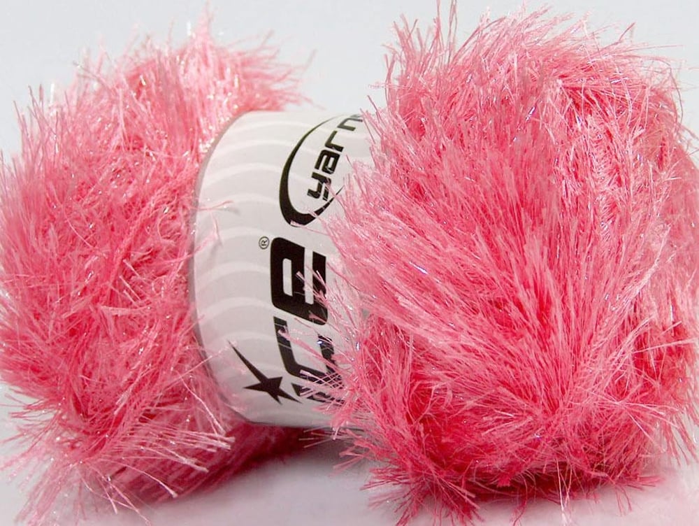 4x100gr. EYELASH GLITZ Şeker pembe Simli Metalik Simli, Yumoş, Sakallı, Kışlık, Kalın
