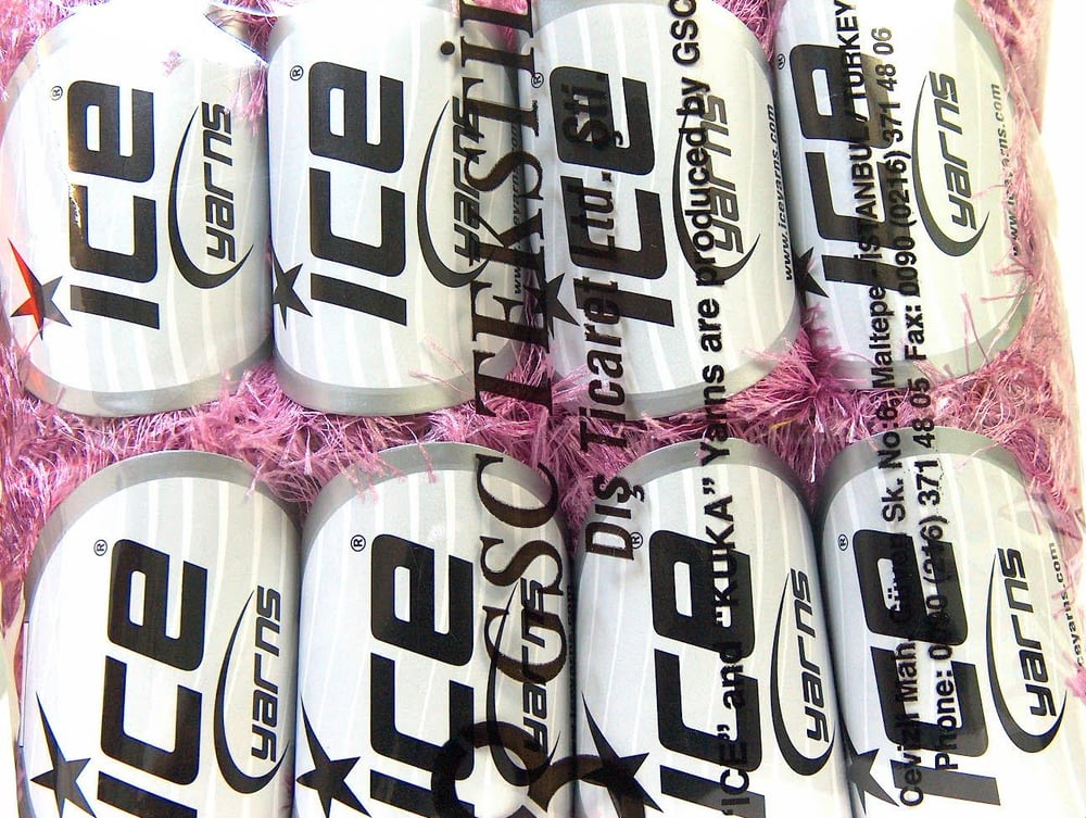 Lot of 8 Skeins Ice Yarns EYELASH Hand Knitting Yarn Orchid
