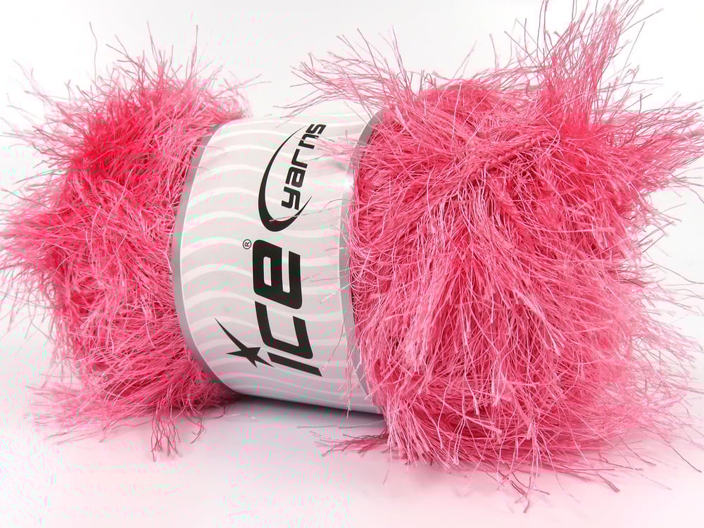 2x200gr. EYELASH SUPERBULKY Şeker pembe  Yumoş, Sakallı, Kışlık, Çok Kalın