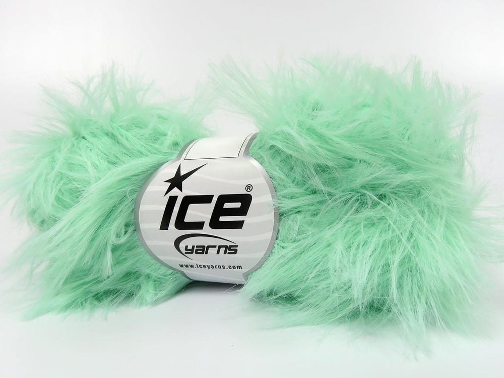 8x50gr. FAUX FEATHER Nane Yeşil  Yumoş, Sakallı, Kışlık, Kalın