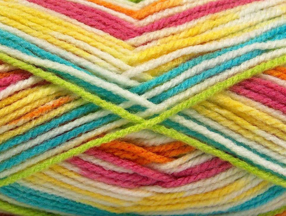 4x100gr. FAVORITE BABY Yeşil, Pembe, Beyaz, Turuncu, Turkuaz, Sarı Akrilik Kışlık, Bebe, Düz iplikler, Batik Desenli, Worsted, 100% Akrilik