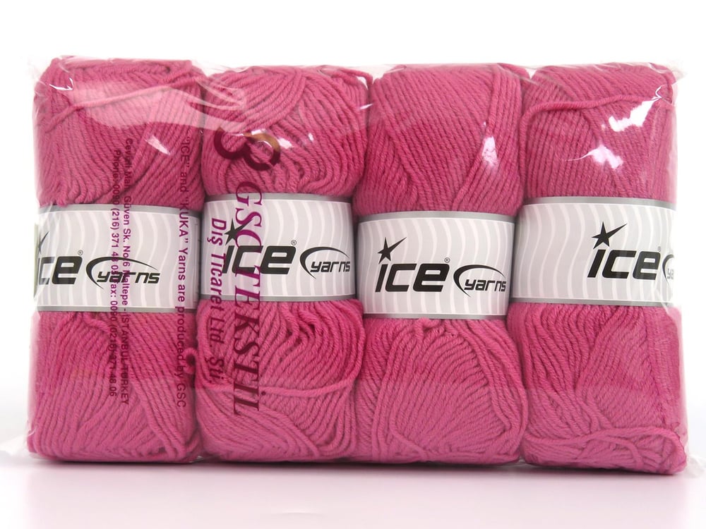 4x100gr. FAVOURITE WOOL Şeker pembe Akrilik, Yün Kışlık, Yün, Worsted