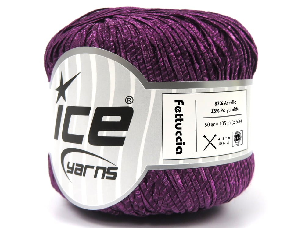 6x50gr. FETTUCCIA Lavanta Akrilik Şerit, Yazlık İplikler, Worsted, Akrilik