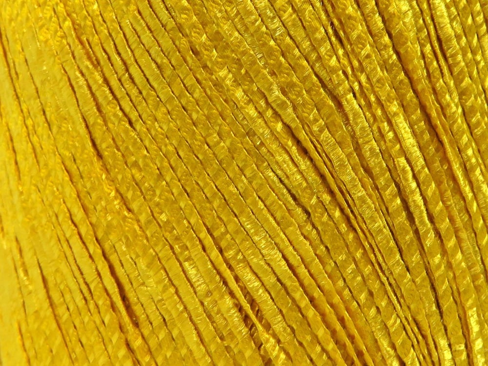 6x50gr. FETTUCCIA Sarı Akrilik Şerit, Yazlık İplikler, Worsted, Akrilik