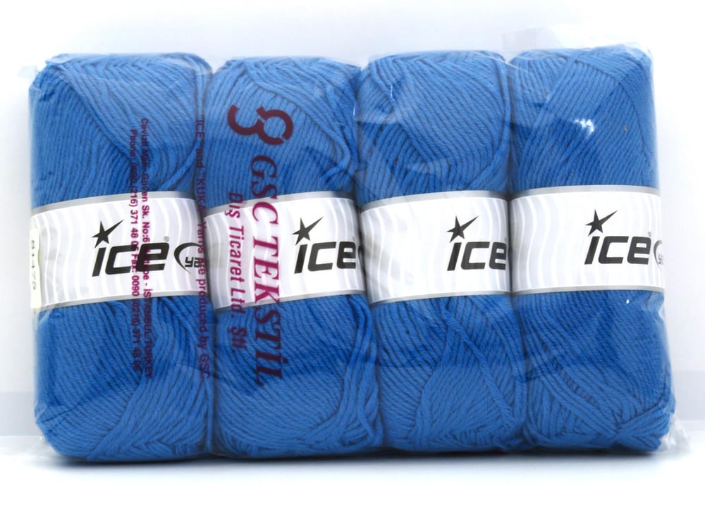 Lot of 4 x 100gr Skeins Ice Yarns GAITHER (55% Wool) Hand Knitting Yarn Blue