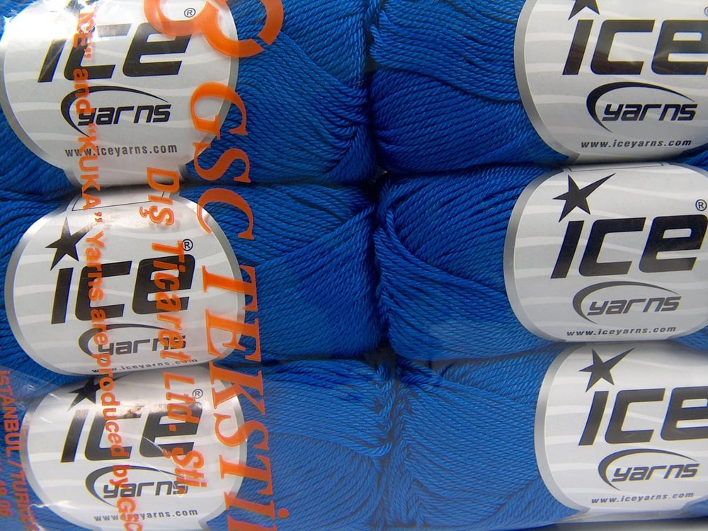 6x50gr. GIZA COTTON Mavi  Yazlık İplikler, Pamuk, %100 Pamuk