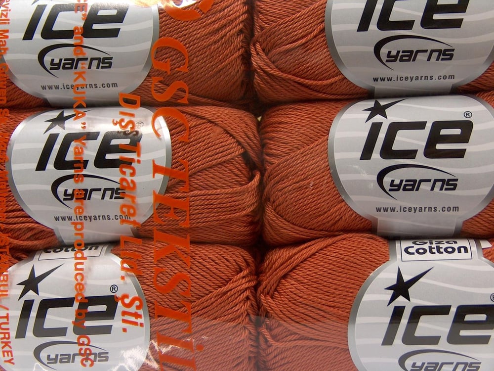 6x50gr. GIZA COTTON Bakır  Yazlık İplikler, Pamuk, %100 Pamuk