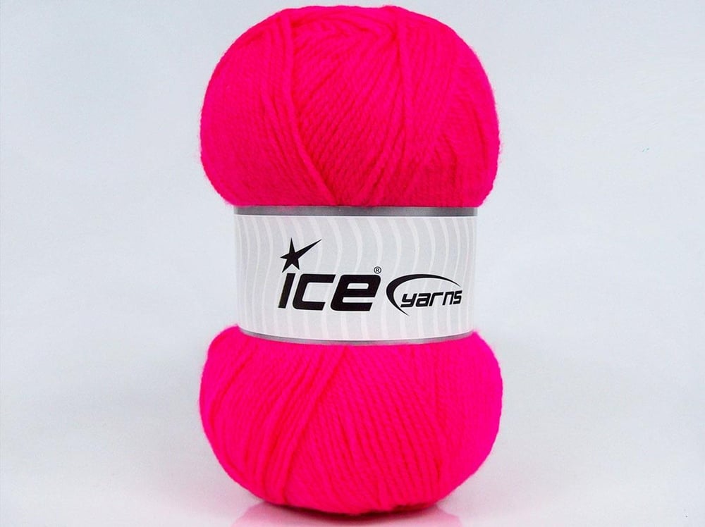 4x100gr. GONCA Neon Pembe Akrilik Kışlık, Düz iplikler, 100% Akrilik