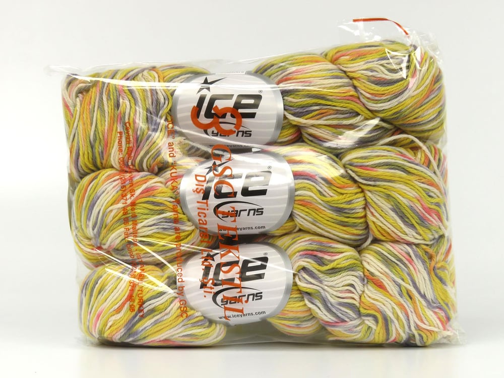 3x100gr. HAND DYED CASHMERE Pembe, Krem, Sarı, Gri, Somon Kaşmir Lüks, Kaşmir, Batik Desenli, El Boyama