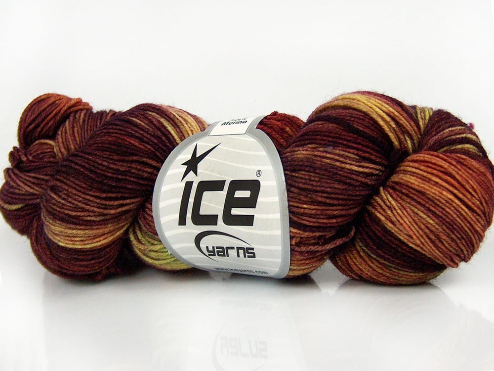 2x100gr. HAND DYED SOCK MERINO Yeşil  Kışlık, Yün, Batik Desenli, El Boyama, Makina Yıkama