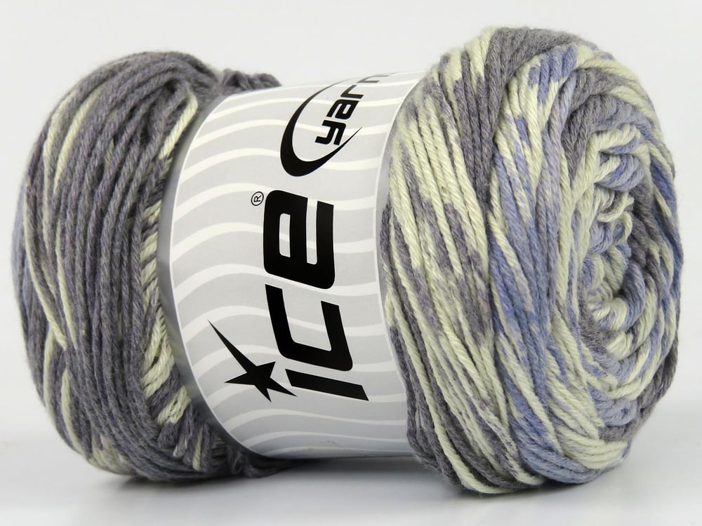 4x100gr. JACQUARD COTTON Krem, Gri, Açık Mavi Akrilik, Pamuk Bebe, Yazlık İplikler, Pamuk, Akrilik