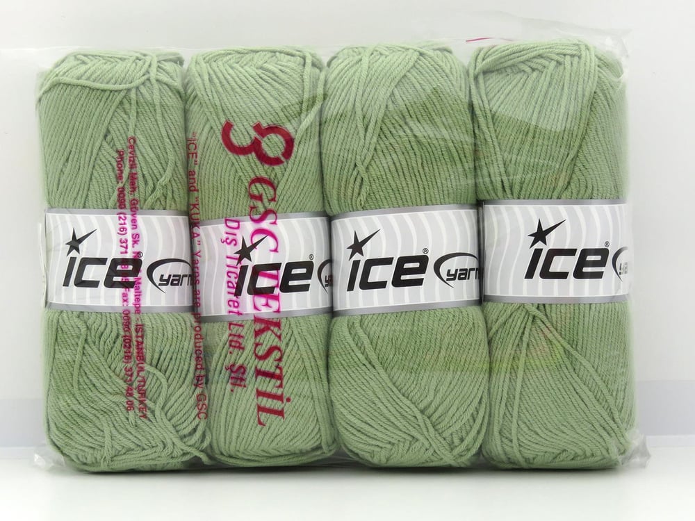 4x100gr. JEANS COTTON SPORT Açık Yeşil Premium Akrilik, Pamuk Yazlık İplikler, Pamuk, Akrilik