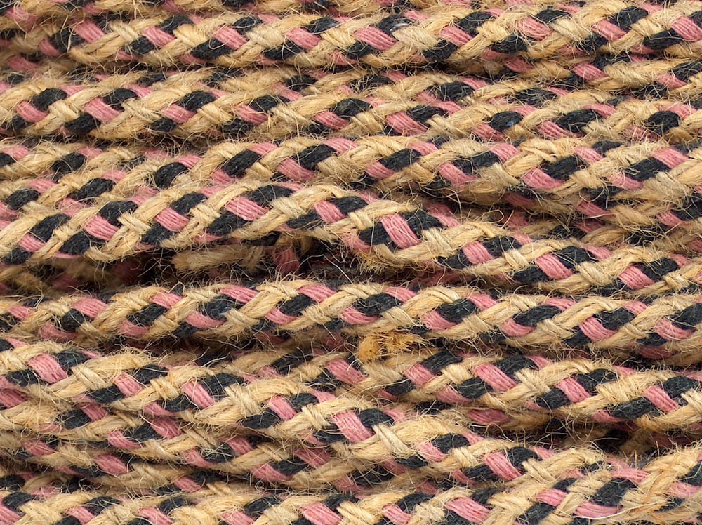 1x500gr. JUTE DECOR Pembe, Koyu laci Pamuk Yazlık İplikler, Pamuk, Keten, Çok Kalın, Kendir