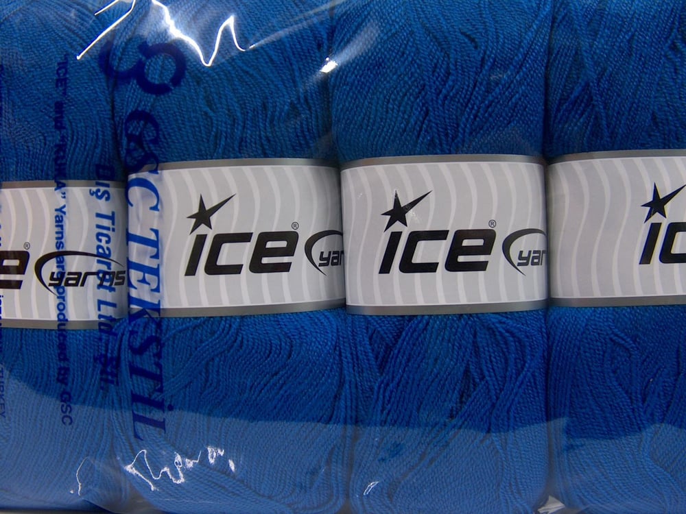 4x100gr. KRISTAL Mavi Akrilik Kışlık, Çok İnce, Düz iplikler, 100% Akrilik