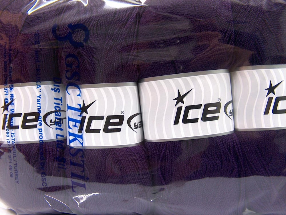 4x100gr. KRISTAL Koyu mor Akrilik Kışlık, Çok İnce, Düz iplikler, 100% Akrilik