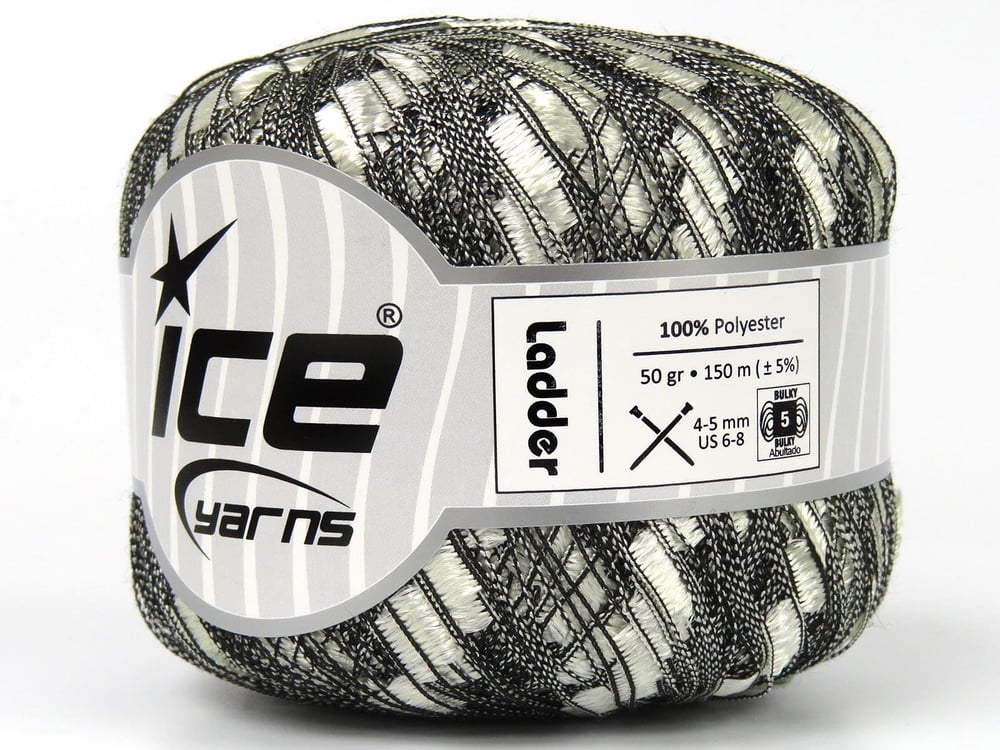 6x50gr. LADDER Siyah, Ekru  Merdiven, Şerit, Yazlık İplikler, Kalın