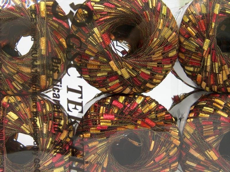 6x50gr. LADDER Kırmızı, Turuncu, Sarı  Merdiven, Şerit, Yazlık İplikler, Kalın