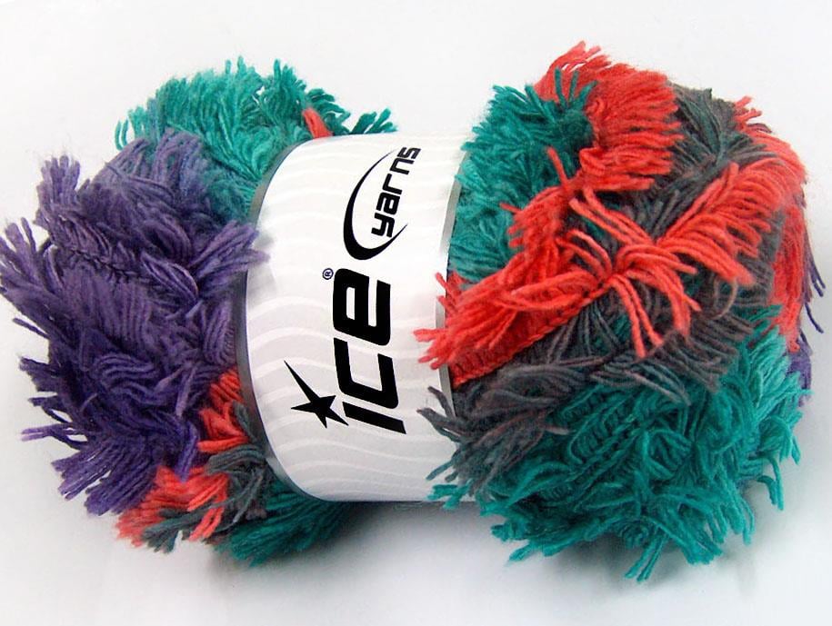 4x100gr. LAMBKIN COLOR Mor, Leylak, Maron, Yeşil Tonları, Somon Akrilik Yumoş, Sakallı, Kışlık, Çok Kalın, Batik Desenli