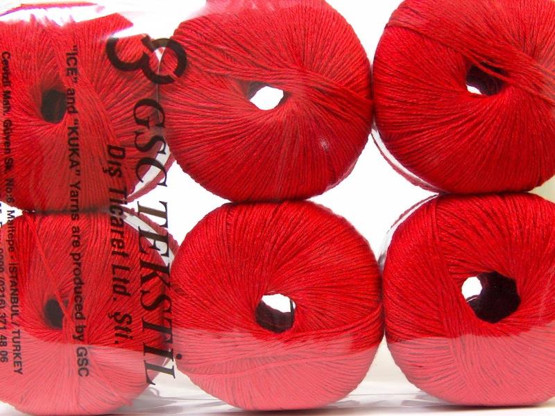 6x50gr. LINEN Kırmızı Viskon, Keten Viskon, Yazlık İplikler, Keten