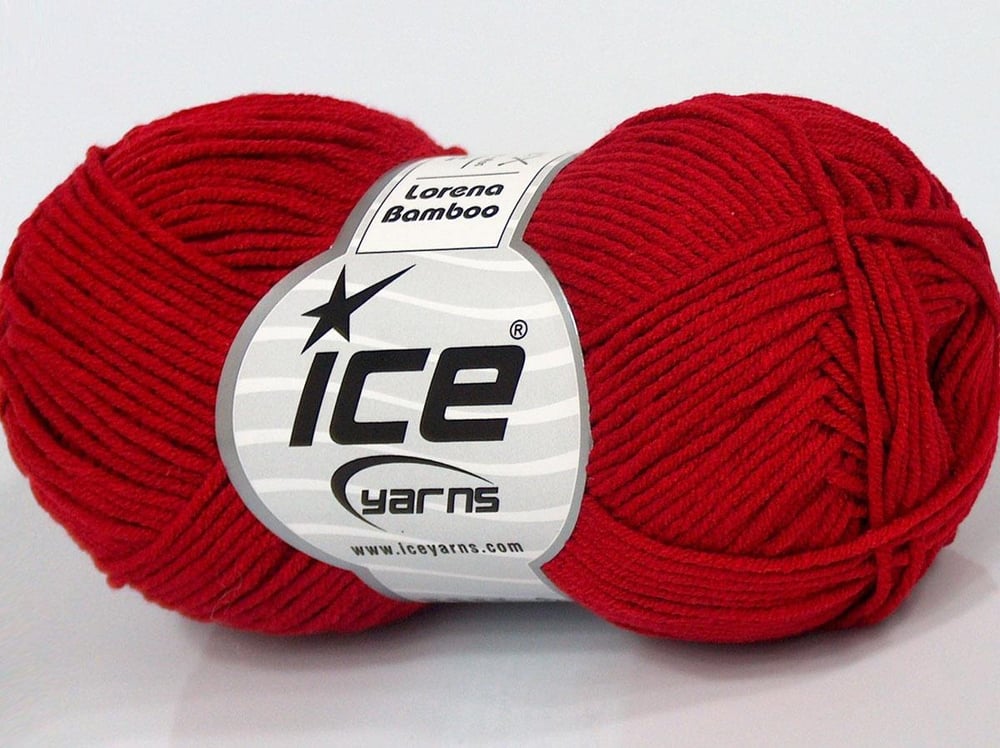 8x50gr. LORENA BAMBOO Kırmızı Akrilik, Bambu Yazlık İplikler, Bambu