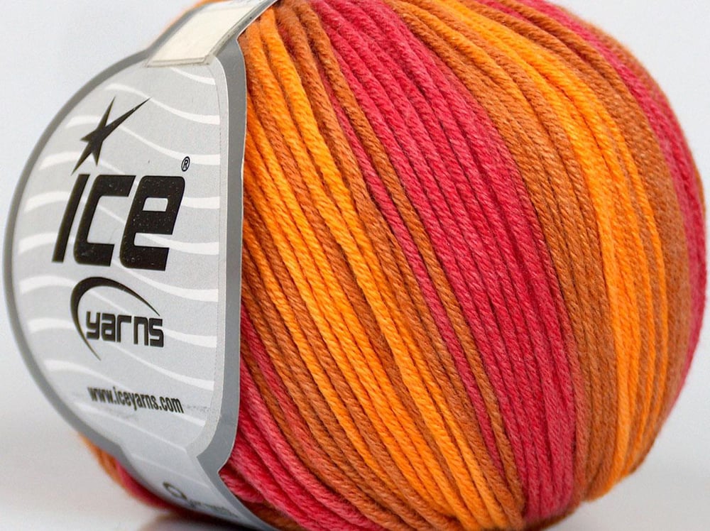 8x50gr. LORENA BATIK DK Pembe, Altın tonları Pamuk, Akrilik Yazlık İplikler, Pamuk, Batik Desenli