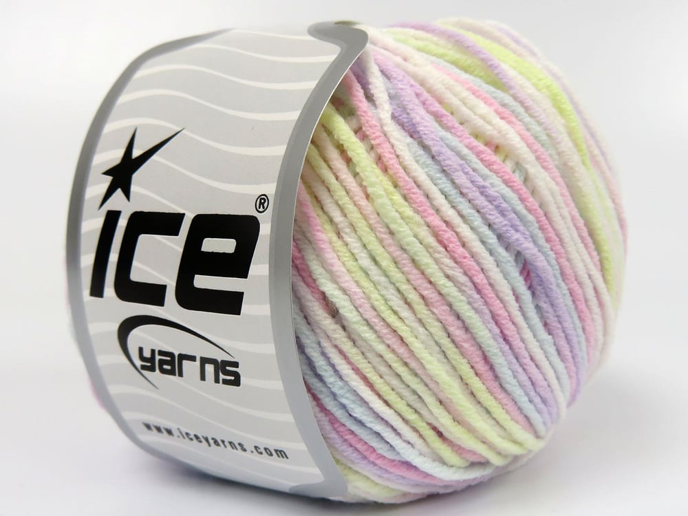 8x50gr. LORENA PASTEL Pastel Renkler Akrilik, Pamuk Yazlık İplikler, Pamuk, Batik Desenli, Akrilik