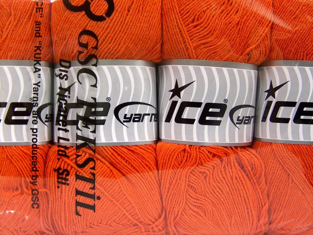 4x100gr. LORENA SUPERFINE Turuncu Akrilik, Pamuk Çok İnce, Yazlık İplikler, Pamuk