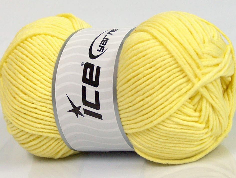 4x100gr. LORENA WORSTED Açık Sarı Akrilik, Pamuk Yazlık İplikler, Pamuk, Worsted