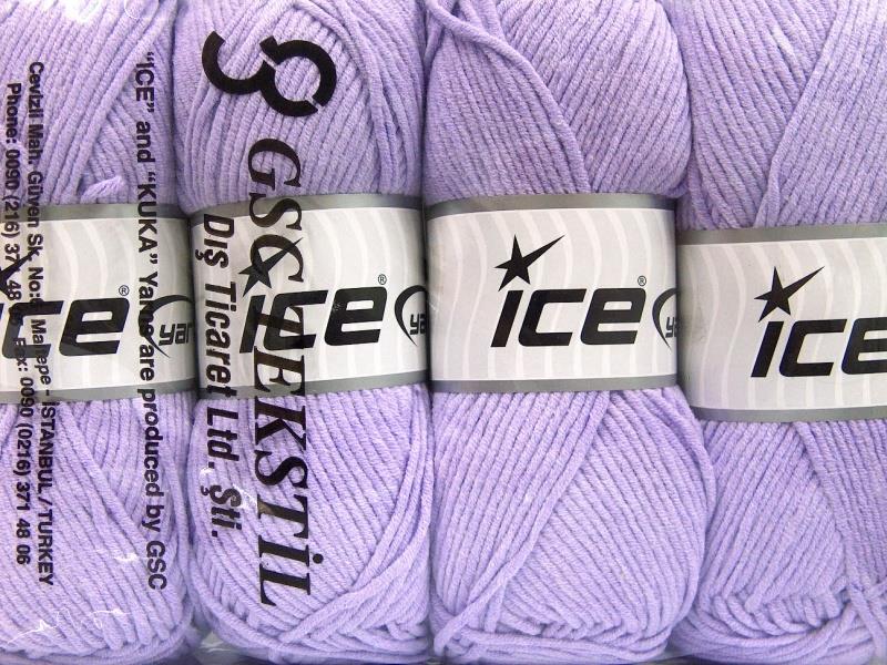 4x100gr. LORENA WORSTED Leylak Akrilik, Pamuk Yazlık İplikler, Pamuk, Worsted