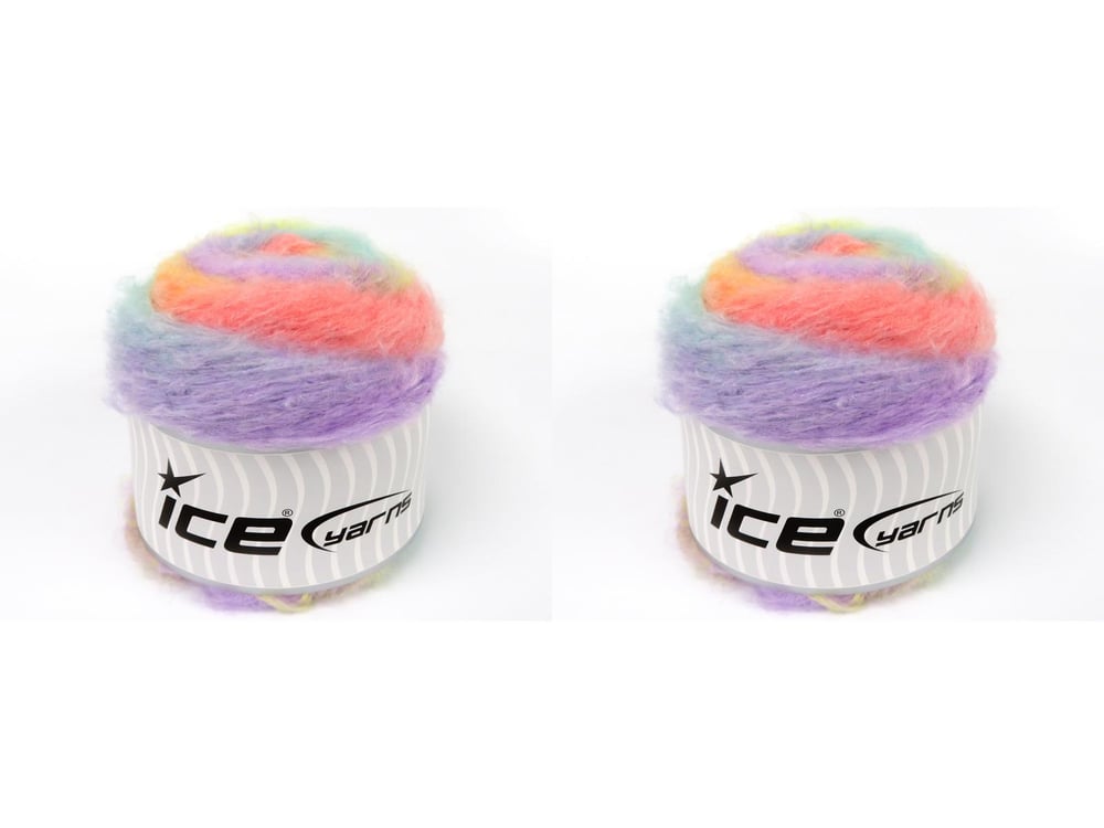 2x150gr. CAKES FANCY MOHAIR Leylak, Sarı, Açık Somon, Nane Yeşil Tiftik, Akrilik Kışlık, Yün, Tiftik, Batik Desenli, Worsted