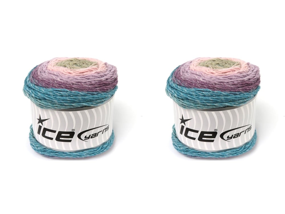 2x150gr. CAKES GALAXY Pembe, Leylak Tonları, Açık Kamel, Turkuaz Tonları Premium Akrilik Kışlık, Düz iplikler, Batik Desenli, 100% Akrilik , Akrilik