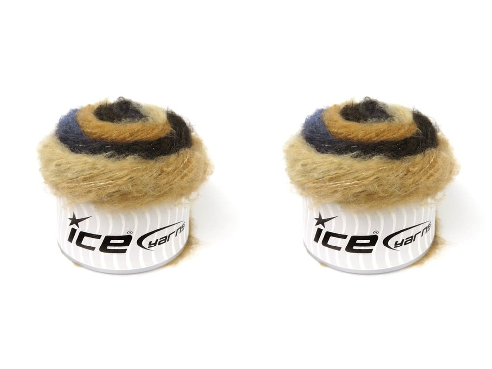 2x150gr. CAKES FANCY MOHAIR Kahverengi Tonları, Kot Mavisi Tiftik, Akrilik Kışlık, Yün, Tiftik, Batik Desenli, Worsted