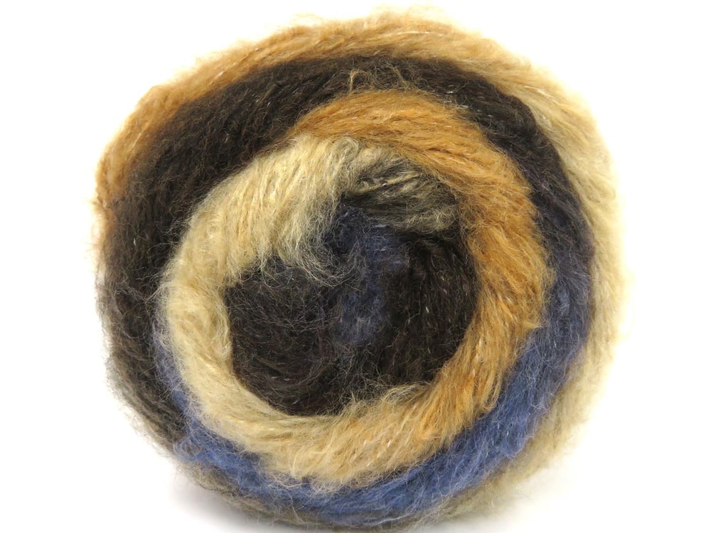 2x150gr. CAKES FANCY MOHAIR Kahverengi Tonları, Kot Mavisi Tiftik, Akrilik Kışlık, Yün, Tiftik, Batik Desenli, Worsted