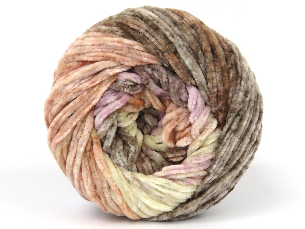 2x150gr. CHENILLE SPLASH Kahverengi Tonları, Leylak Tonları, Somon Tonları Mikro Fiber Kışlık, Şönil, Batik Desenli, Worsted