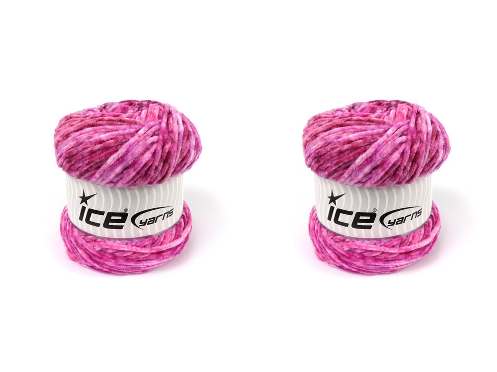 2x150gr. CHENILLE SPLASH Pembe tonları Mikro Fiber Kışlık, Şönil, Batik Desenli, Worsted
