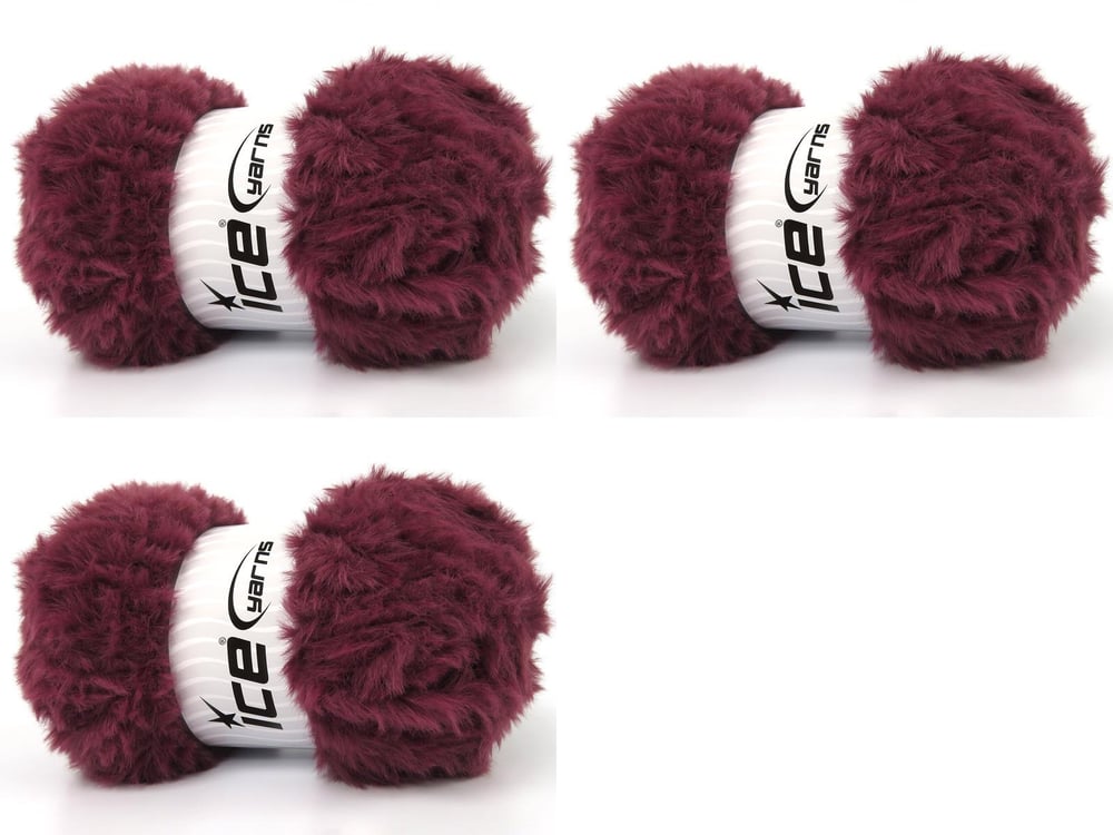 3x100gr. BUNNY FUR Maron  Yumoş, Sakallı, Kışlık, Çok Kalın