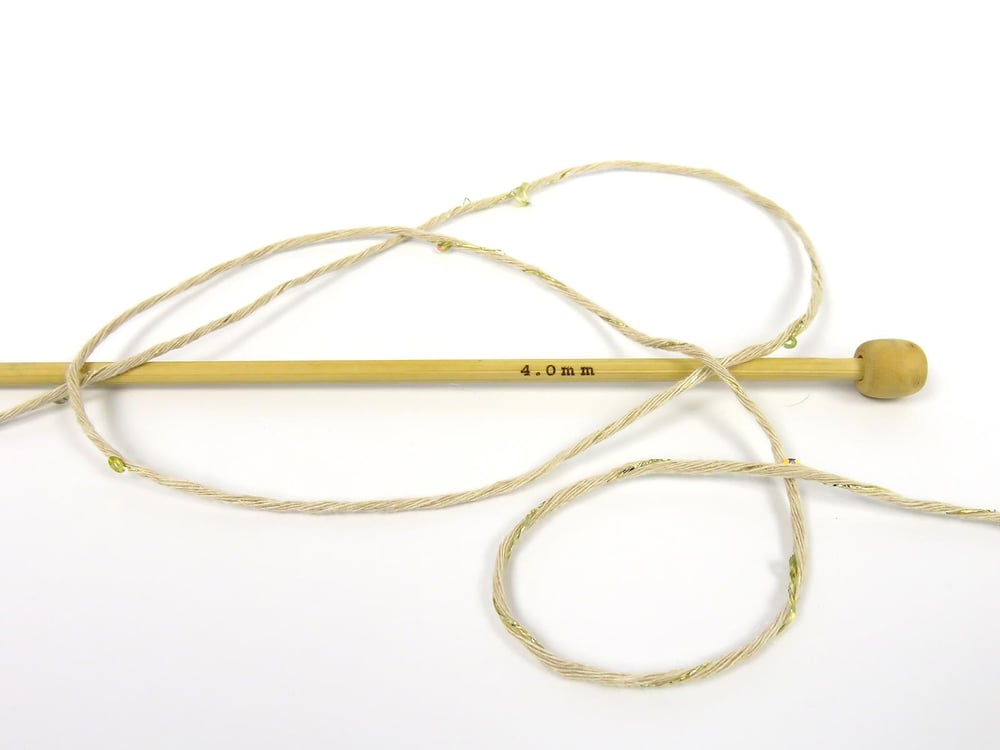 Lot of 3 x 100gr Skeins Ice Yarns NATURAL COTTON PAILLETTE (85%Cotton 5% Paillette) Yarn Dark Cream