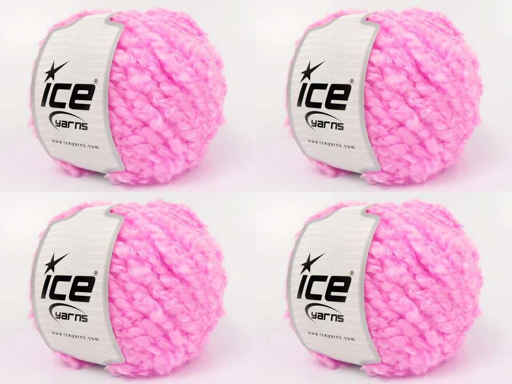 4x100gr. CLOUDY Pembe Premium Akrilik Kışlık, Buklet, Çok Kalın, Akrilik