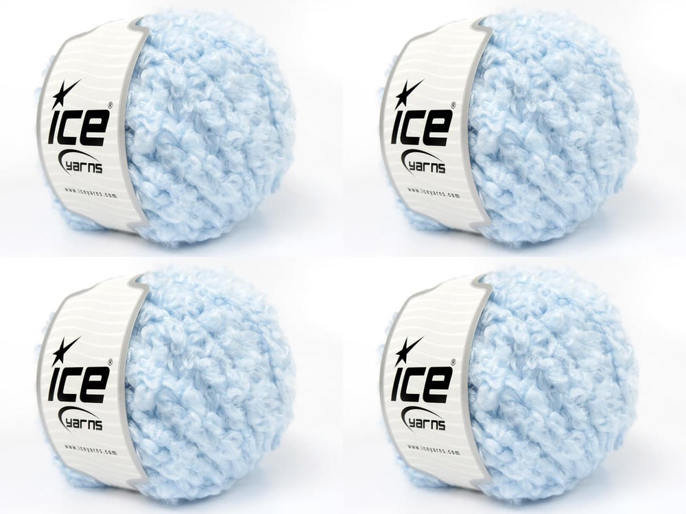4x100gr. CLOUDY Bebe Mavisi Premium Akrilik Kışlık, Buklet, Çok Kalın, Akrilik