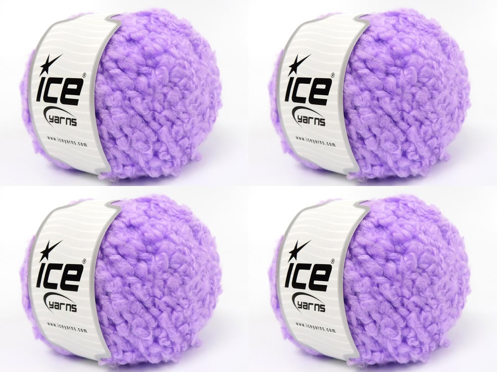 4x100gr. CLOUDY Leylak Premium Akrilik Kışlık, Buklet, Çok Kalın, Akrilik