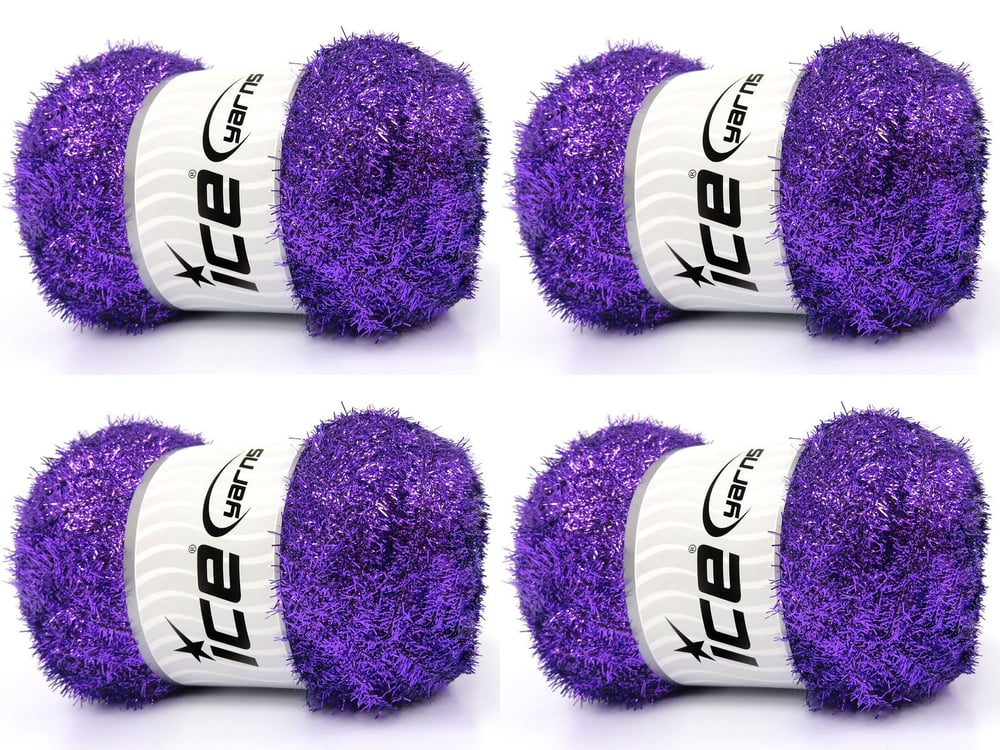 4x100gr. METALLIC GLITZ 100GR Mor Metalik Simli Metalik Simli, Kışlık, Çok İnce, Yazlık İplikler