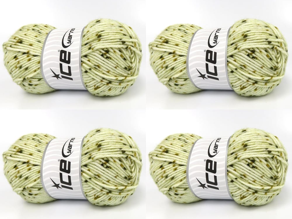 4x100gr. NICE BABY TWEED Krem, Haki Tonları Premium Akrilik Kışlık, Bebe, Noktalı, Düz iplikler, Worsted, 100% Akrilik , Akrilik