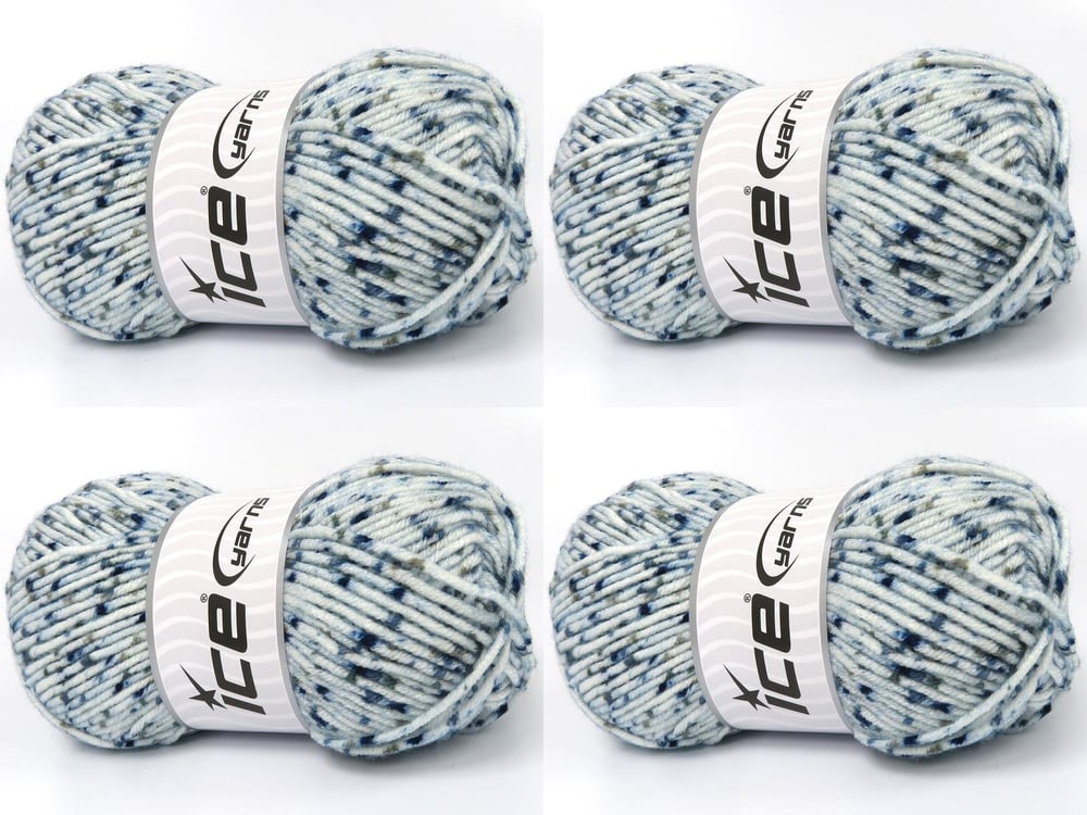 4x100gr. NICE BABY TWEED Yeşil, Deve Tüyü, Mavi Tonları Premium Akrilik Kışlık, Bebe, Noktalı, Düz iplikler, Worsted, 100% Akrilik , Akrilik