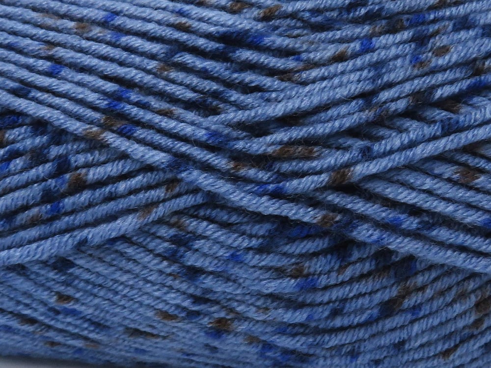 4x100gr. NICE BABY TWEED Kahverengi Tonları, Mavi Tonları Premium Akrilik Kışlık, Bebe, Noktalı, Düz iplikler, Worsted, 100% Akrilik , Akrilik